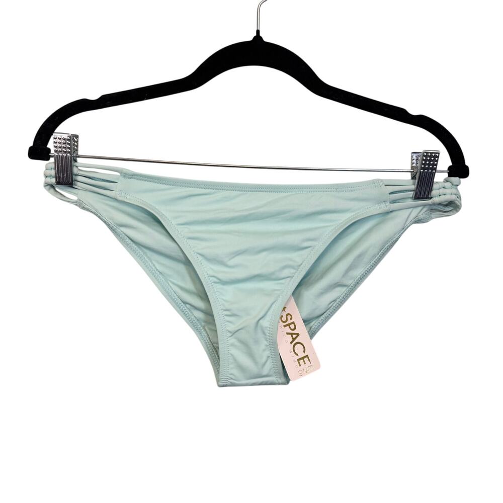 L Space Bikini Bottom Swimwear Womens Large Teal Braided Summer Beach USA NWT